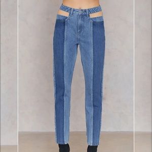 Cut Out Panel Jeans